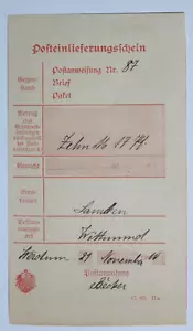 Deutsches Reich, Posteinlieferungsschein aus WERDUM (Ostfriesland) 1910 - Bild 1 von 2