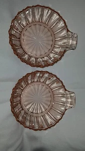 Pink depression one handle berry dishes Fortune Pattern (2) - Picture 1 of 3