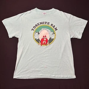 Vintage Yosemite Sam T Shirt Teal Delta Pro Weight 96 Cartoon Character L - Picture 1 of 10