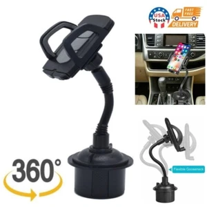 Universal 360° Adjustable Car Mount Gooseneck Cup Holder Cradle For Cell Phone - Picture 1 of 12