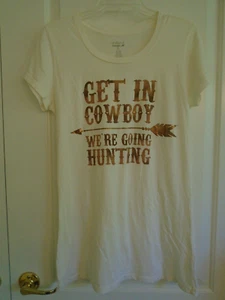 Wrangler Graphic Tee Get in Cowboy We're Going Hunting weiß Damen XL NEU - Bild 1 von 4