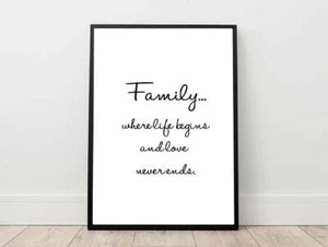 Family Quote Minimalist Wall Art Print. Great Decor A3 A2 A1 A0 - Picture 1 of 4