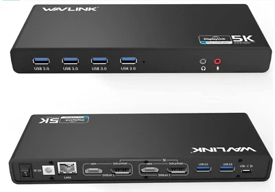 Estación de Acoplamiento Universal Wavlink WL-UG69DK1 USB-C Ultra 5K - Negra - Nueva Foto 1 de 4