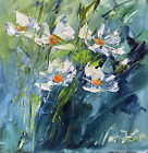 Wild flowers Landscape Original Oil Painting  Impressionism Margaret Raven