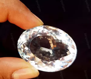 Piedra preciosa de cuarzo blanco natural sin calentar corte ovalado grado superior certificada 130 quilates - Imagen 1 de 5