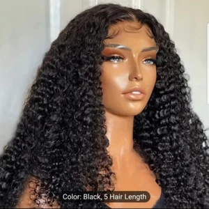 Black Deep Wave Remy human Hair 18" Lace Front 13X4 - Picture 1 of 1