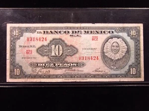Mexico 10 Pesos 1967 La Tehuana Banco de México World Banknotes Money h8424 - Picture 1 of 2