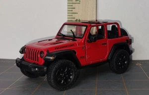 Kinsmart Maßstab 1:34 2018 Jeep Wrangler (open top) Diecast Modell Spielzeugauto rot - Bild 1 von 9