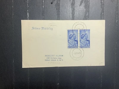 Bechuanaland Protectorate 1948 FDC 1st day cover to the USA KGVI Silver Wedding - Image 1 of 2