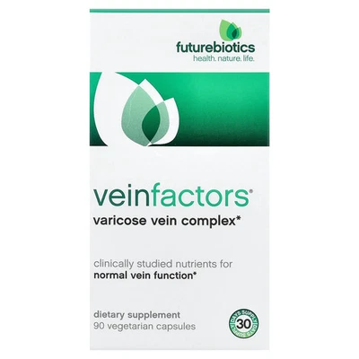 Complexo de varizes FutureBiotics VeinFactors 90 cápsulas vegetais sem laticínios, - Imagem 1 de 3