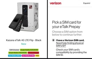 Verizon Kazuna Etalk Flip LTE Global Unlocked T-Mobile/AT&T/Simple Mobile/Boost - Picture 1 of 8