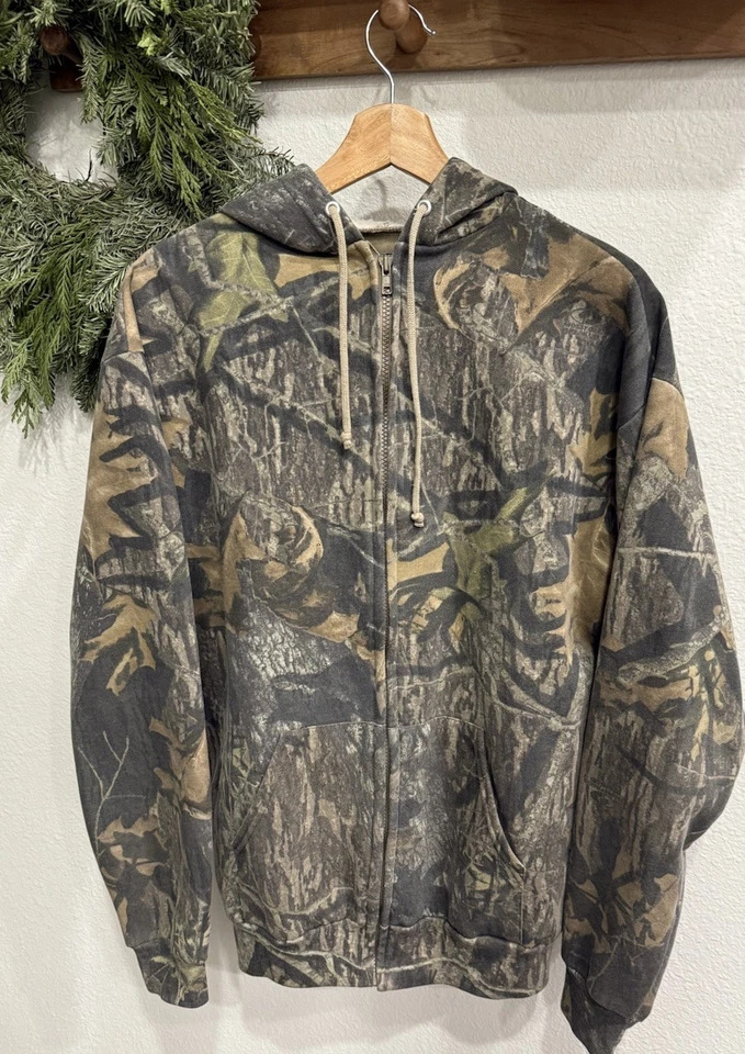 Sudadera con Capucha Vintage Jerzees Exterior Roble Mossy Break Up Camuflaje Cremallera/Talla: L Foto 1 de 4