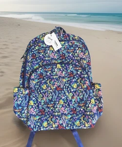 New Vera Bradley Disney Backpack Ariel Floral Deep Ultramarine Little Mermaid - Bild 1 von 5