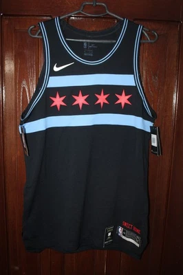 BNWT Chicago Bulls Authentic Vaporknit Blank shirt jersey City Edition 2018 sz L - Image 1 of 4