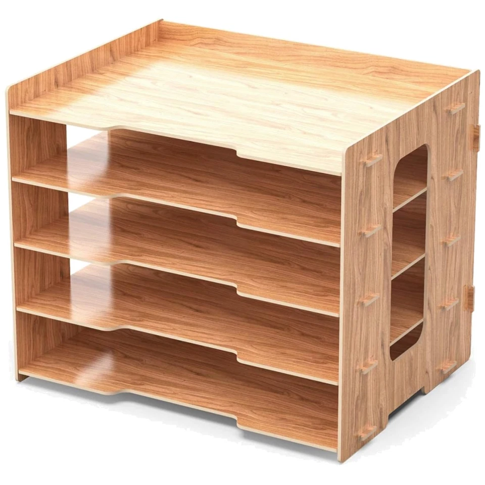 Papierablage, Schreibtisch Organizer, Ablage für Dokumente aus Holz - Bild 1 von 2