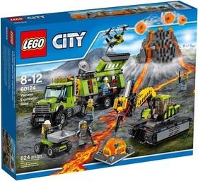 LEGO City 60124 Volcano Exploration Base - NEW Sealed Retired - Large 824pc Set