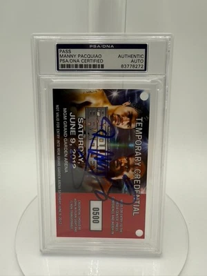 PSA /DNA Signed Autographed Manny Pacquiao vs Barrera VIP Ticket at MGM Grand - Image 1 of 2