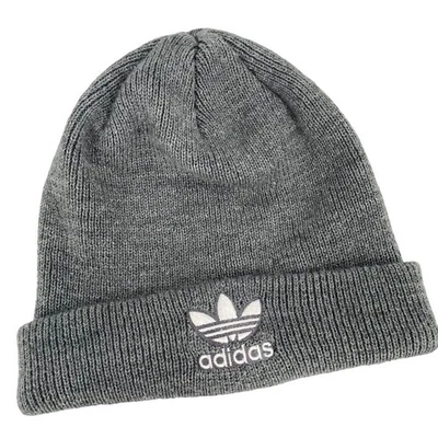 Gorro de acrílico gris con logotipo del trébol Adidas Foto 1 de 4