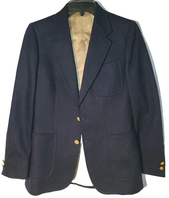 Blazer para mujer 100 % lana azul marino forrado con botones dorados talla 8 Foto 1 de 4