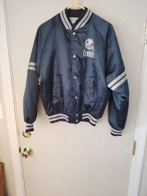 Chaqueta Vintage Cowboys NFL Satin Chalkline EE. UU. 8-20 Foto 1 de 4