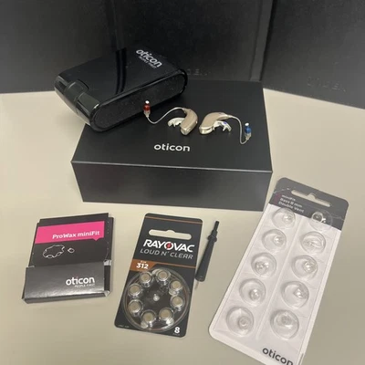 Dispositivo de audífono con batería Oticon Ria 2 Pro RIC 312, par de audífonos, paquete Foto 1 de 2