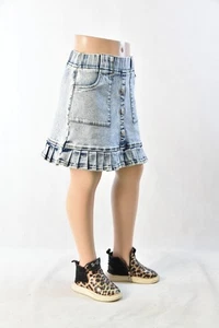 Kleine Mädchen Stretch Jeans Rock knielang Schnee Waschung Gummibund 4/6 #JW0524 - Bild 1 von 4