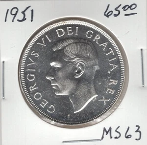 1951 Canada One Silver Dollar - BU - Picture 1 of 2