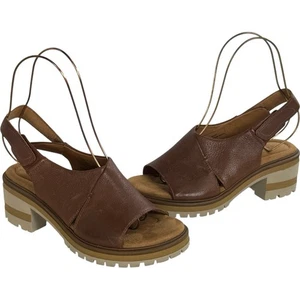 Sandali Salvia Haley in pelle di vacchetta con cinturino marrone da donna taglia 40 US 9 - Foto 1 di 13