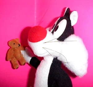 Sylvester 12 Zoll Plüsch hält seinen Teddybären - Bild 1 von 6