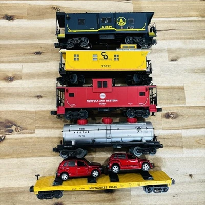 Lot of 5 MTH K Line O Gauge Caboose Flat Car Tanker Freight Cars PRR C&O B&O N&W - Image 1 of 4