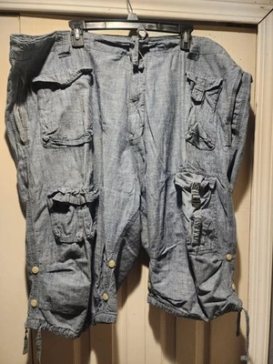 Pantalones Cortos Sean John Classic Flight Cargo Hombres 46B Azul/Gris Ligeros Foto 1 de 3