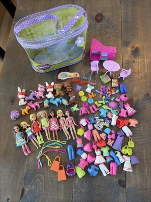 Polly Pocket Sparkling Pets 2008 Large Lot 13 Pets 7 Dolls Lots of Clothes,&More - Image 1 of 4