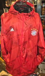 Adidas FC Bayern München Full-Zip Hoodie Windbreaker Jacke Rot Herren Größe L - Bild 1 von 6