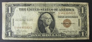 1935 A HAWAII Silver Certificate $1 Note Emergency Issue Overprint Brown Seal - Picture 1 of 2
