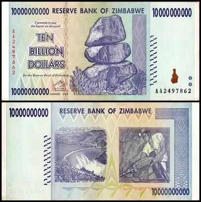 Zimbabwe 10 Billion Dollars, 2008, P-85, Used - Image 1 of 2