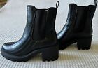 New Look Chunky Heel Black Boots Size 7 Unworn Truffle Collection Black Faux