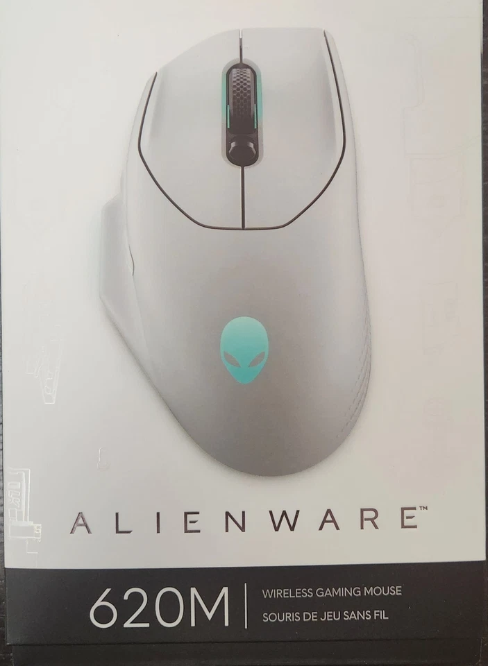 Alienware AW620M Wireless Optical Gaming Mouse - Lunar Light - READ - VG - Image 1 of 1