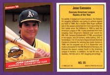 Jose Canseco Oakland A's 1986 Donruss Highlights A.L. Rookie of the Year #55 (B)
