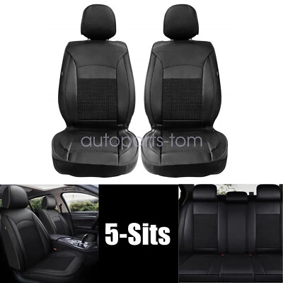 PU Leather 5-Seat Covers Front & Rear Cushion Redline Fits HONDA Accord Civic - Image 1 of 4
