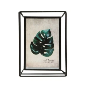 Cornice portafoto singola metallo Sass & Belle nera Scandi regalo unico 6x4 pollici 15x10 cm - Foto 1 di 3