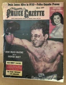 Police Gazette Original Vintage Poster Jake Lamotta Raging Bull Boxing Boxer 50s