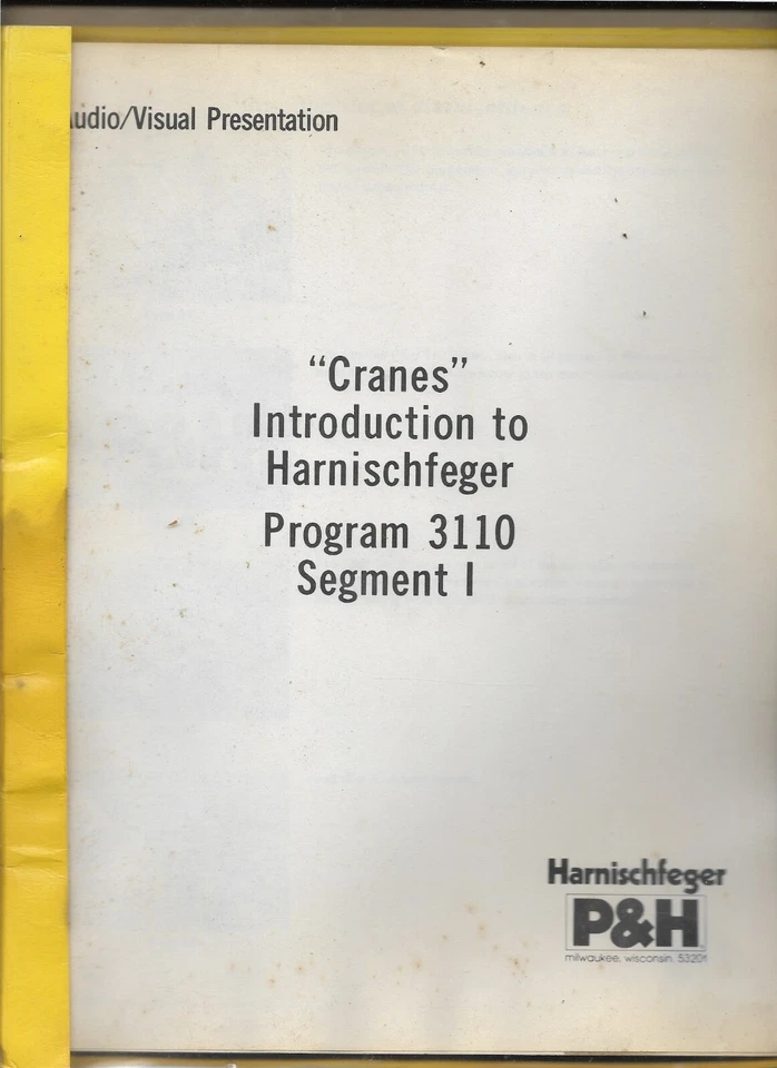 P&H HARNISCHFEGER PROGRAM 3110 VISUAL PRESENTATION CRANES SLIDES SEGMENTS 1-6 - Image 1 of 4