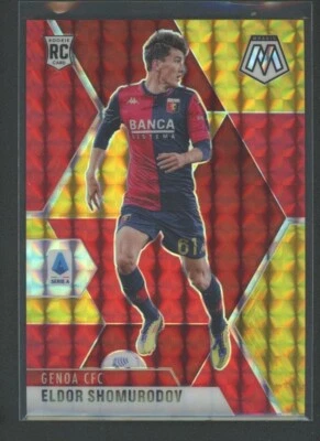 2020-21 Eldor Shomurodov 84/88 panini mosaic serie a gold red rookie rc - Image 1 of 2