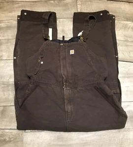 Carhartt 102743-201 Wildwood Insulated Bibs Overalls Womens XL Duck Double Knee - Picture 1 of 10