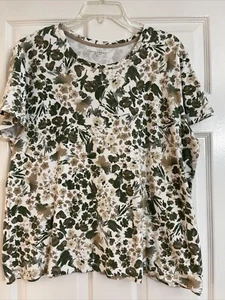 Laura Scott Damen XL Top neutrale Töne Blumenmuster gebraucht, in einwandfreiem Zustand - Bild 1 von 4