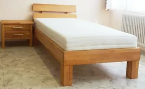 Komfortbett 90 x 200 cm Kernbuche massivholz geölt Bett Einzelbett Seniorenbett - Bild 1 von 5