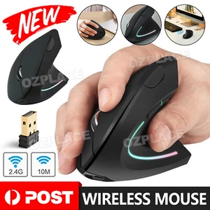 New Ergonomic Wireless Vertical Gaming Mouse USB Optical For Laptop,Computers AU - Picture 1 of 9
