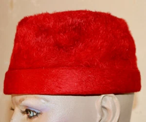 Yves Saint Laurent red felt vintage hat YSL - Picture 1 of 8