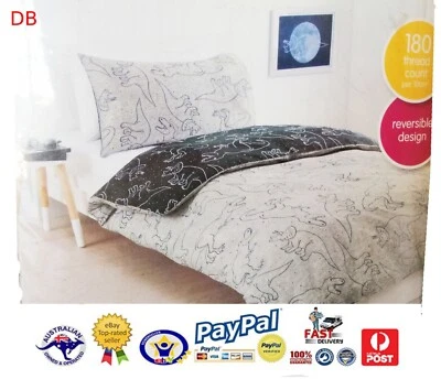 Juego de funda de edredón/cama individual doble/rey dinosaurio dinosaurio reversible para niños y niñas Foto 1 de 2