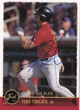 1999 Just Tony Torcato Bakersfield Blaze Autographed Baseball Card